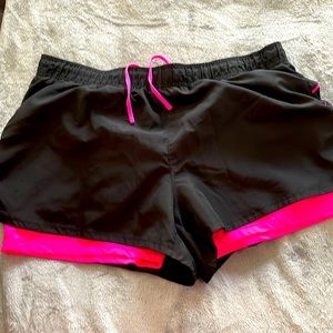 Women’s Junior double layer active Shorts second layer cake legging material